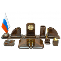Настольный набор из обсидиана