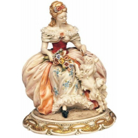 Итальянская статуэтка Дама с собачкой Porcellane Principe
